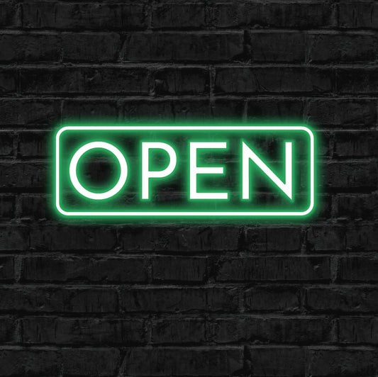 open, shop, neon, led neon, sign, design, custom, glow, light, neon sign