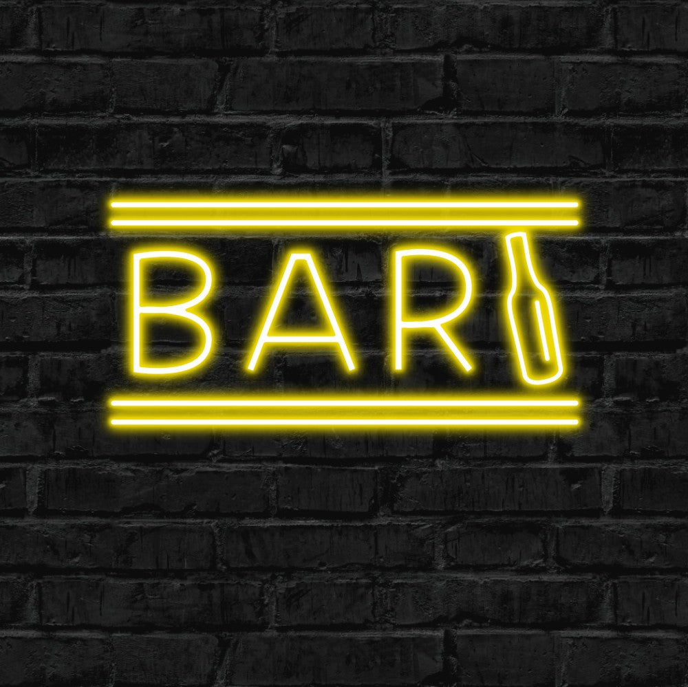 bar, neon, led neon, sign, glow, light, neon sign