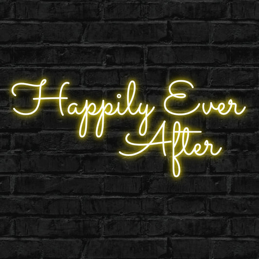 happily ever after, wedding, neon, led neon, sign, design, custom, glow, light, neon sign