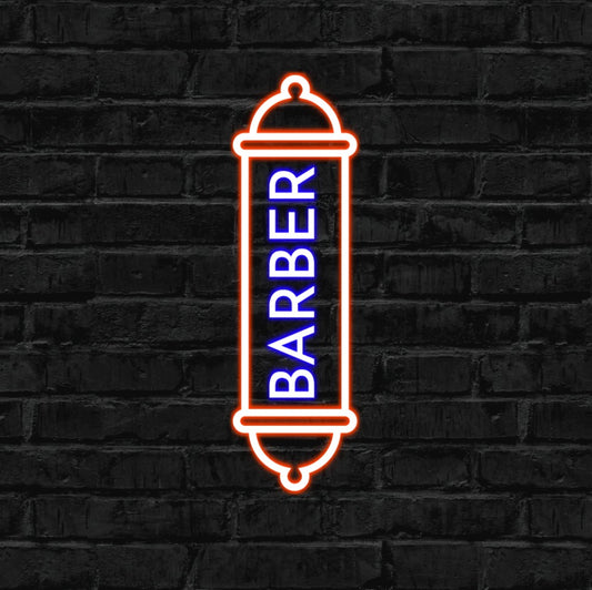 barber, neon, led neon, sign, design, custom, glow, light, neon sign, barber pole